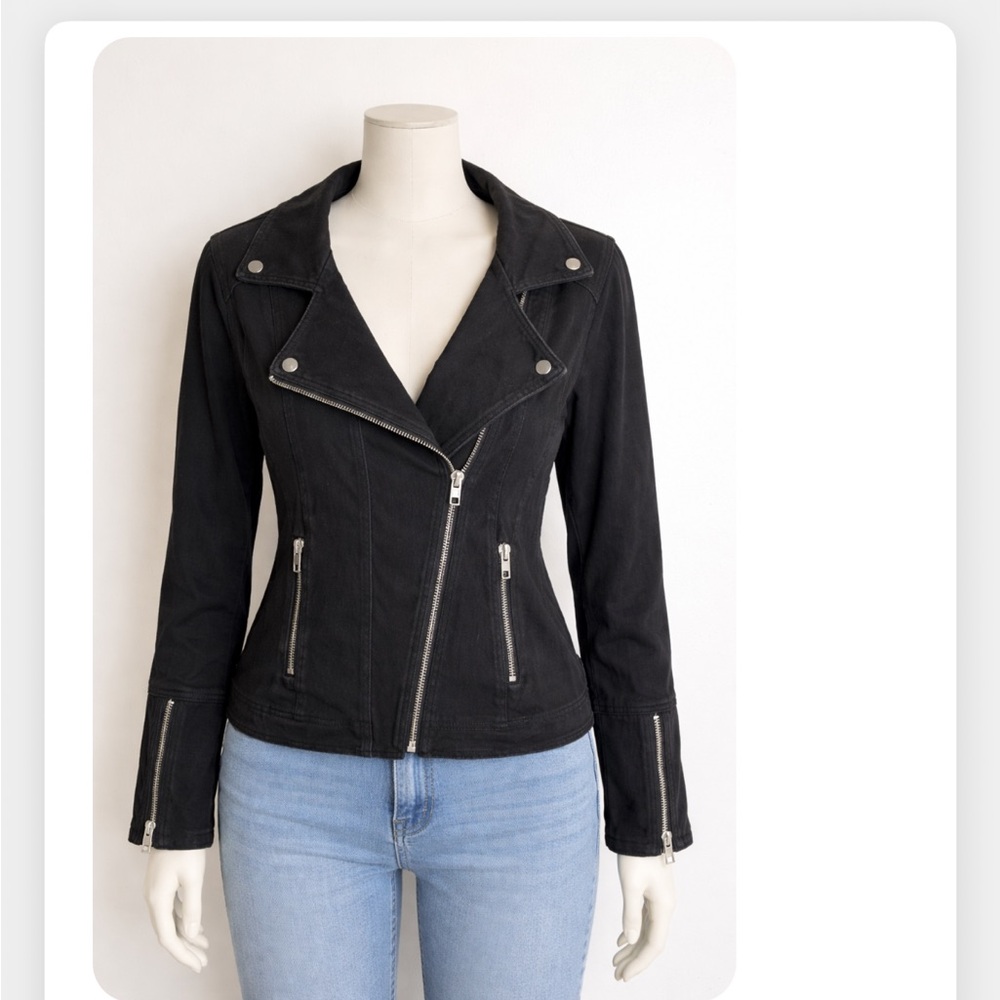 Liverpool Women's Black Leather Moto Jacket